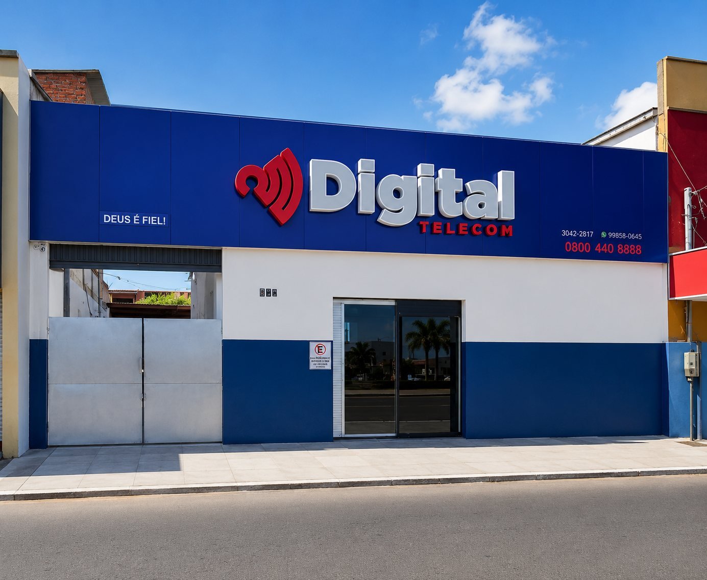 Frota e fachada da Digital Telecom